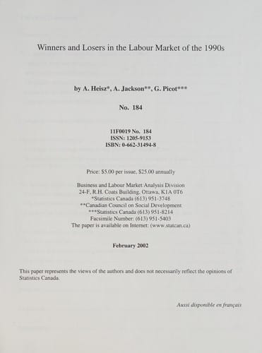Winners and losers in the labour market of the 1990s