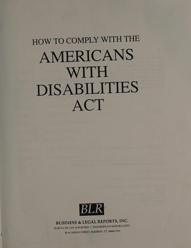 How to comply with the Americans with Disabilities Act
