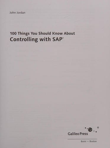 100 things you should know about SAP ERP financials controlling