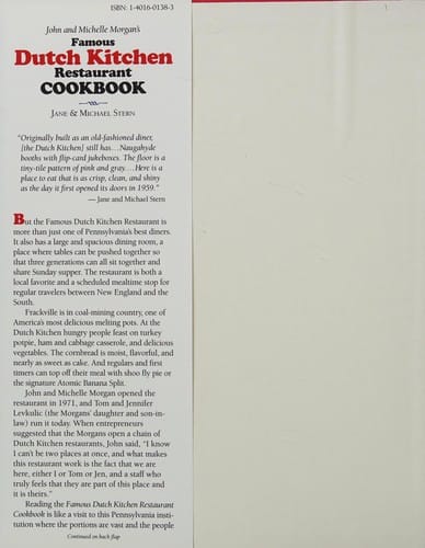 John and Michelle Morgan's famous Dutch Kitchen restaurant cookbook