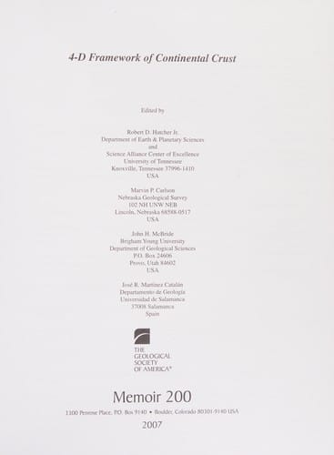 4-D framework of continental crust
