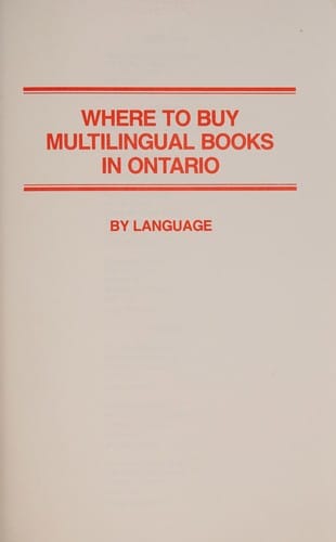 Where to buy multilingual books in Ontario