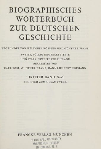 Biographisches Wörterbuch zur deutschen Geschichte