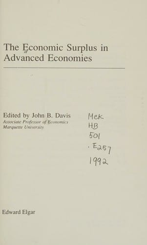 The Economic surplus in advanced economies