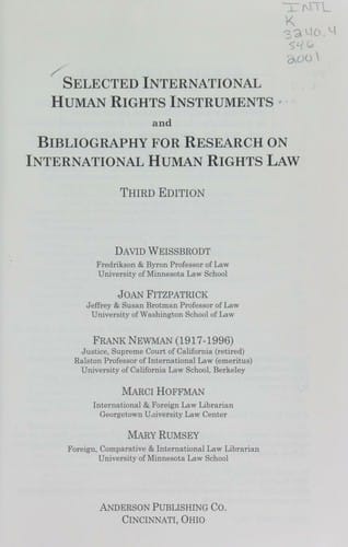 Selected international human rights instruments