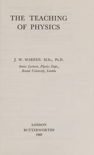 The teaching of physics
