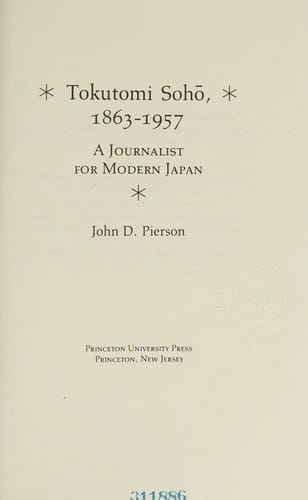 Tokutomi Sohō, 1863-1957