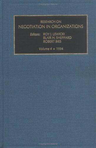 Research on Negotiation in Organizations