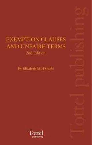 Exemption Clauses and Unfair Terms