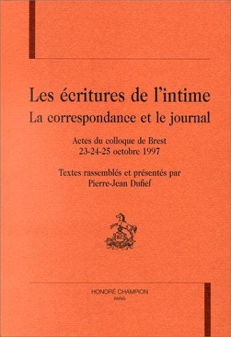 Les écritures de l'intime
