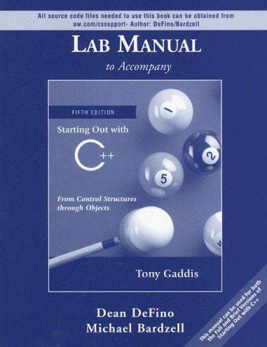 Lab Manual to Accompany Starting Out with C++