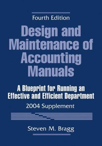 Design and Maintenance of Accounting Manuals, 2004 Supplement
