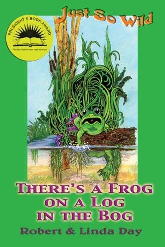 There's a frog on a log in the bog