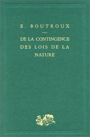 De la contingence des lois de la nature