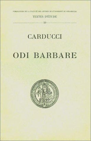 Odi barbare (Texte publié par A. Ricklin)