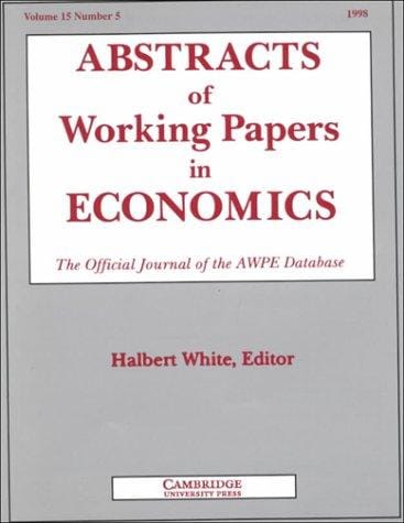 Abstracts of Working Papers in Economics 1998
