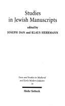 Studies in Jewish manuscripts
