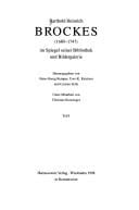 Barthold Heinrich Brockes (1680-1747) im Spiegel seiner Bibliothek und Bildergalerie