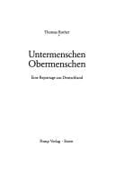 Untermenschen Obermenschen