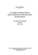 Le combat international pour l'émancipation des juifs de Roumanie