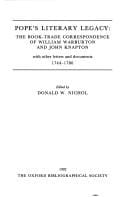 Pope's literary legacy