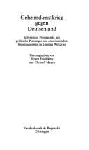Geheimdienstkrieg gegen Deutschland: Subversion, Propaganda und politische Planungen des amerikanischen Geheimdienstes im Zweiten Weltkrieg (Sammlung Vandenhoeck) (German Edition)