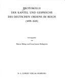 Protokolle der Kapitel und Gespräche des Deutschen Ordens im Reich (1499-1525)