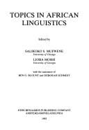 Topics in African linguistics
