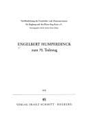 Engelbert Humperdinck zum 70. Todestag