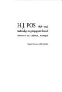 H.J. Pos, 1898-1955, taalkundige en geengageerd filosoof