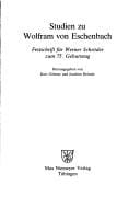 Studien zu Wolfram von Eschenbach
