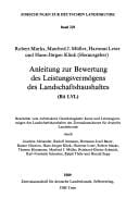 Anleitung zur Bewertung des Leistungsvermögens des Landschaftshaushaltes (BA LVL)