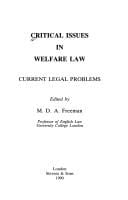 Critical issues in welfare law