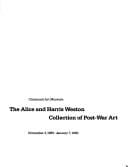 The Alice and Harris Weston collection of post-War art