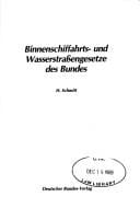 Binnenschiffahrts- und Wasserstrassengesetze des Bundes