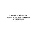 Z badań nad dziejami opozycji antyhitlerowskiej w Niemczech