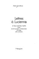 Lettres à Lucienne et deux poèmes inédits