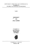 Festschrift für Paul Klopsch