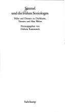 Simmel und die frühen Soziologen