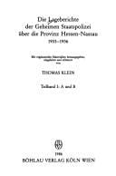 Die Langeberichte der Geheimen Staatspolizei über die Provinz Hessen-Nassau 1933-1936