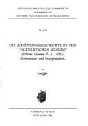 Die Schöpfungsgeschichte in der "Altdeutschen Genesis" (Wiener Genesis V. 1-231)