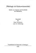 Philologie als Kulturwissenschaft