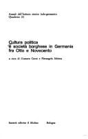 Cultura politica e società borghese in Germania fra Otto e Novecento