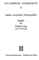 Aspekte europäischer Rechtsgeschichte