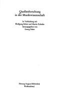 Quellenforschung in der Musikwissenschaft
