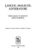 Langue, dialecte, littérature