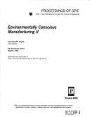 Environmentally conscious manufacturing II