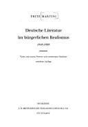 Deutsche Literatur im bürgerlichen Realismus 1848-1898