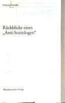 Rückblicke eines "Anti-Soziologen"