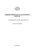 Zborník príspevkov k slovenským dejinám